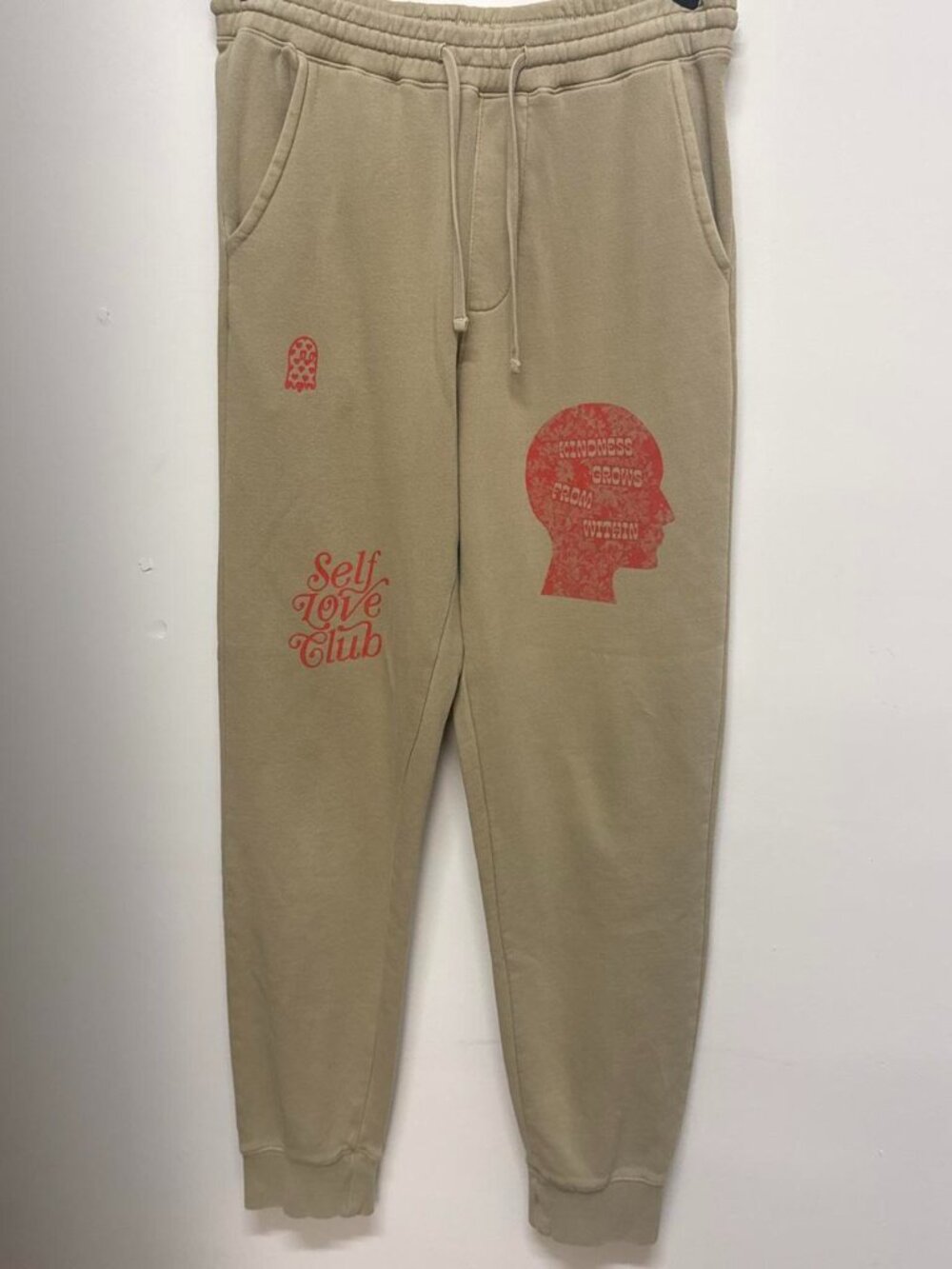 Lonely Ghost Women's Tan and Cream Joggers-tracksuits